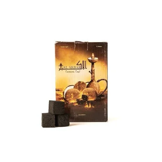 Buy Al Akbar Coconut Charcoal 1kg (72pcs) for hookah in India