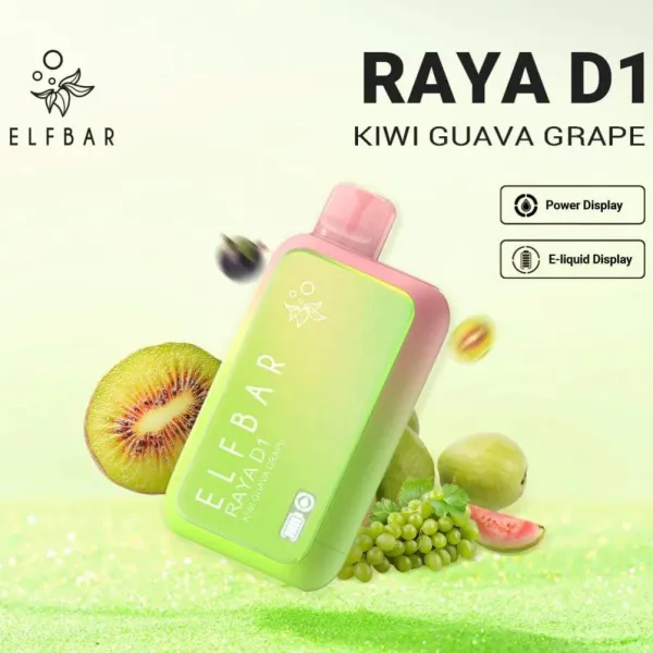 Buy Elf Bar Raya D1 13000 Puff Kivi Guava Grape Online in India – Al Alizeh Vapes