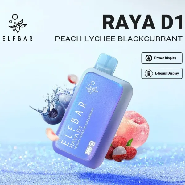 Buy Elf Bar Raya D1 13000 Puff Peach Lychee Blackcurrant Online in India – Al Alizeh Vapes