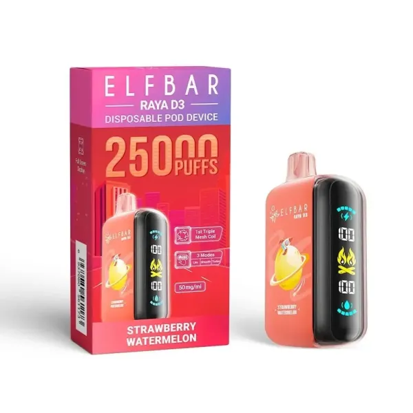 Buy Elf Bar Raya D3 25000 Puff Strawberry Watermelon Online in India – Al Alizeh Vapes
