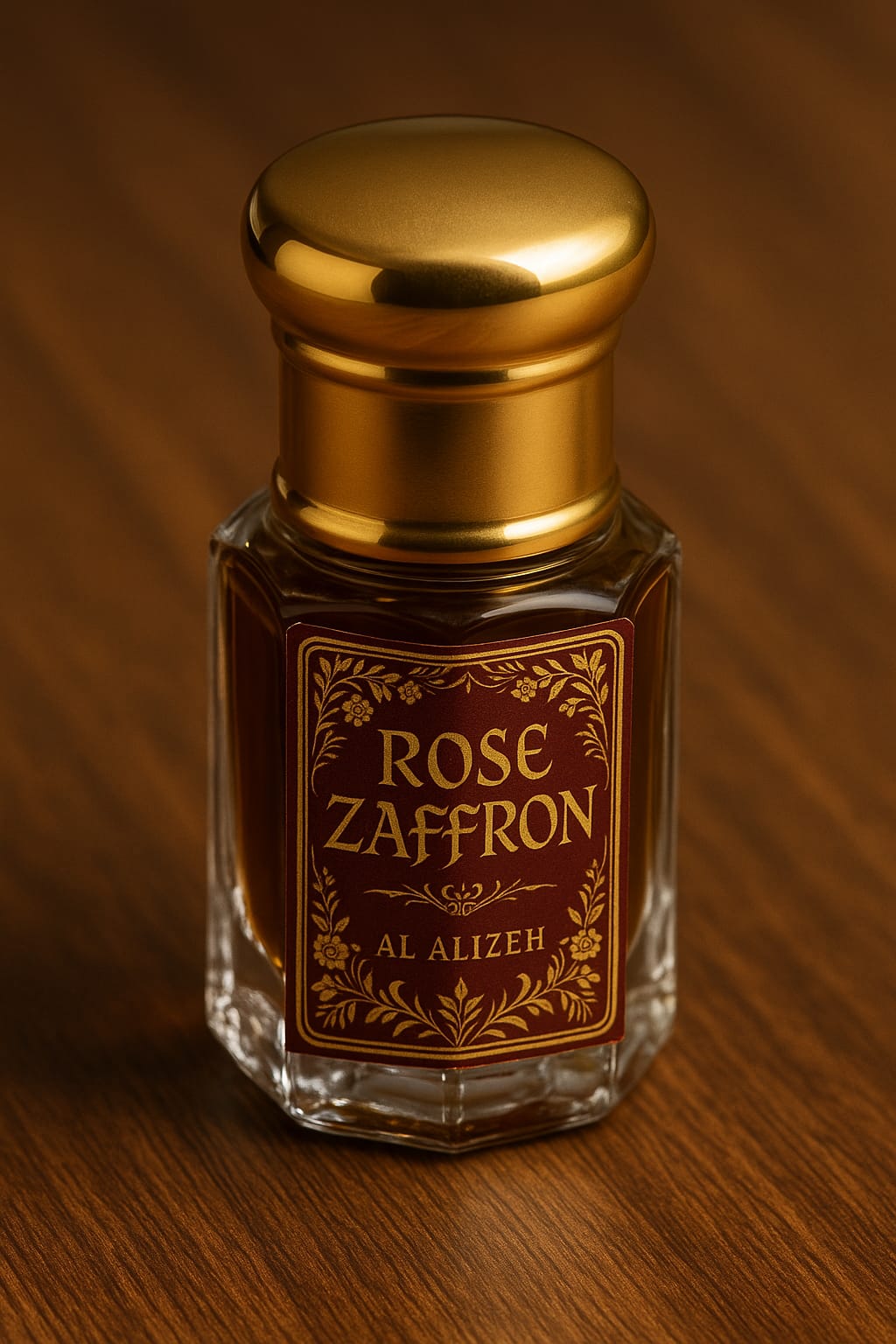 Rose Zaffron Attar 6ml by Al Alizeh – long lasting alcohol free rose and saffron Arabic attar for men and women in India